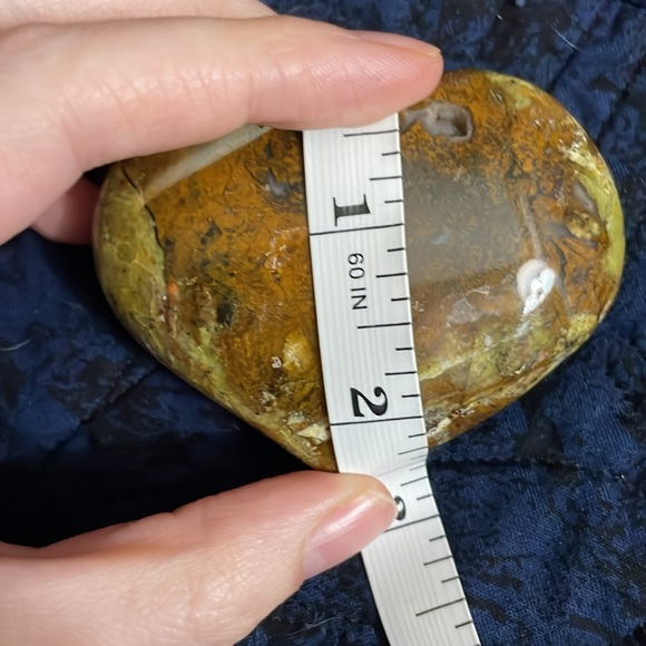 Green opal heart with druzy pocket - Picture 4 of 5